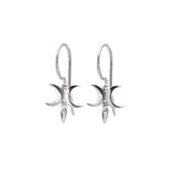 Waxing Waning Silver Moon Earrings