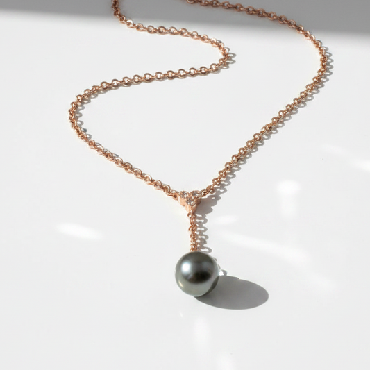 Black Pearl Diamond Pendant. POA