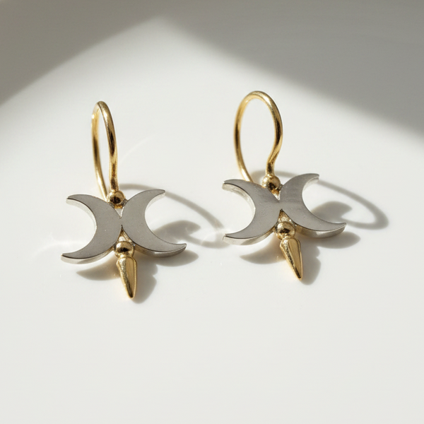 Waxing Waning  Moon Earrings.