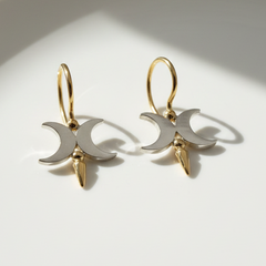 Waxing Waning  Moon Earrings.