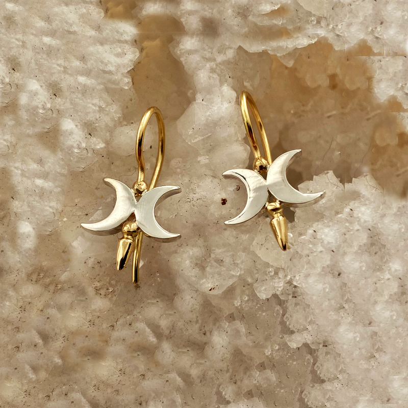 Waxing Waning  Moon Earrings