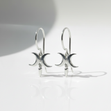 Waxing Waning Silver Moon Earrings